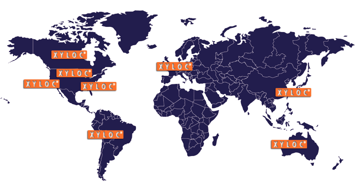 World Map Find XyLoc Resellers Worldwide